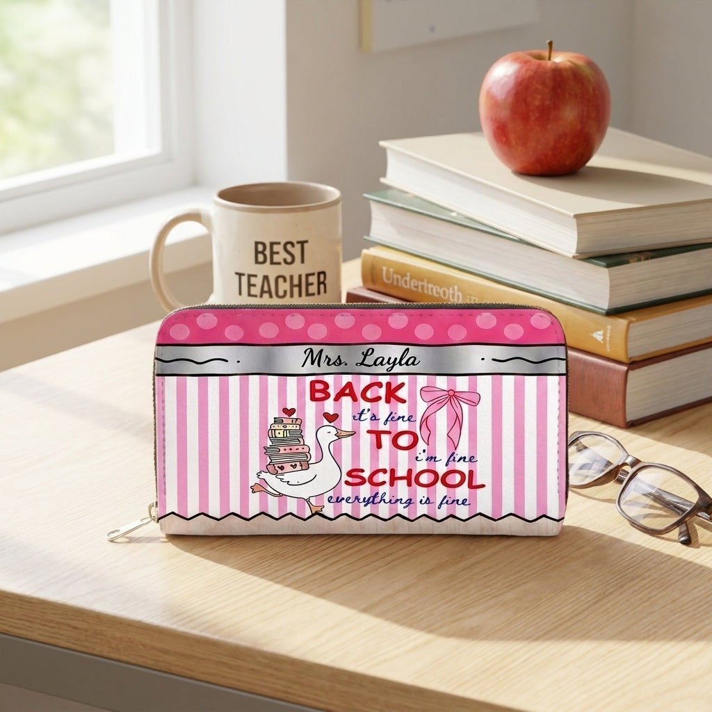 Back To School Silly Goose Personalized Leather Bag + FREE Matching Leather Wallet