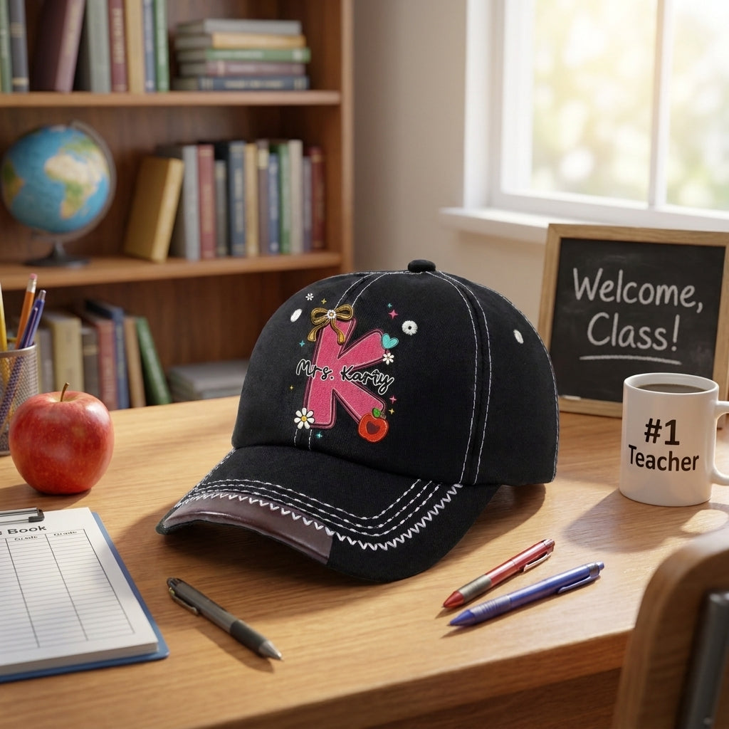 Teacher Name Personalized Vintage Soft Baseball Cap