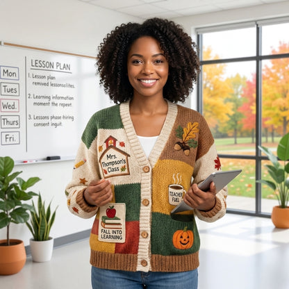 Fall Favorites Teacher Personalized Cardigan