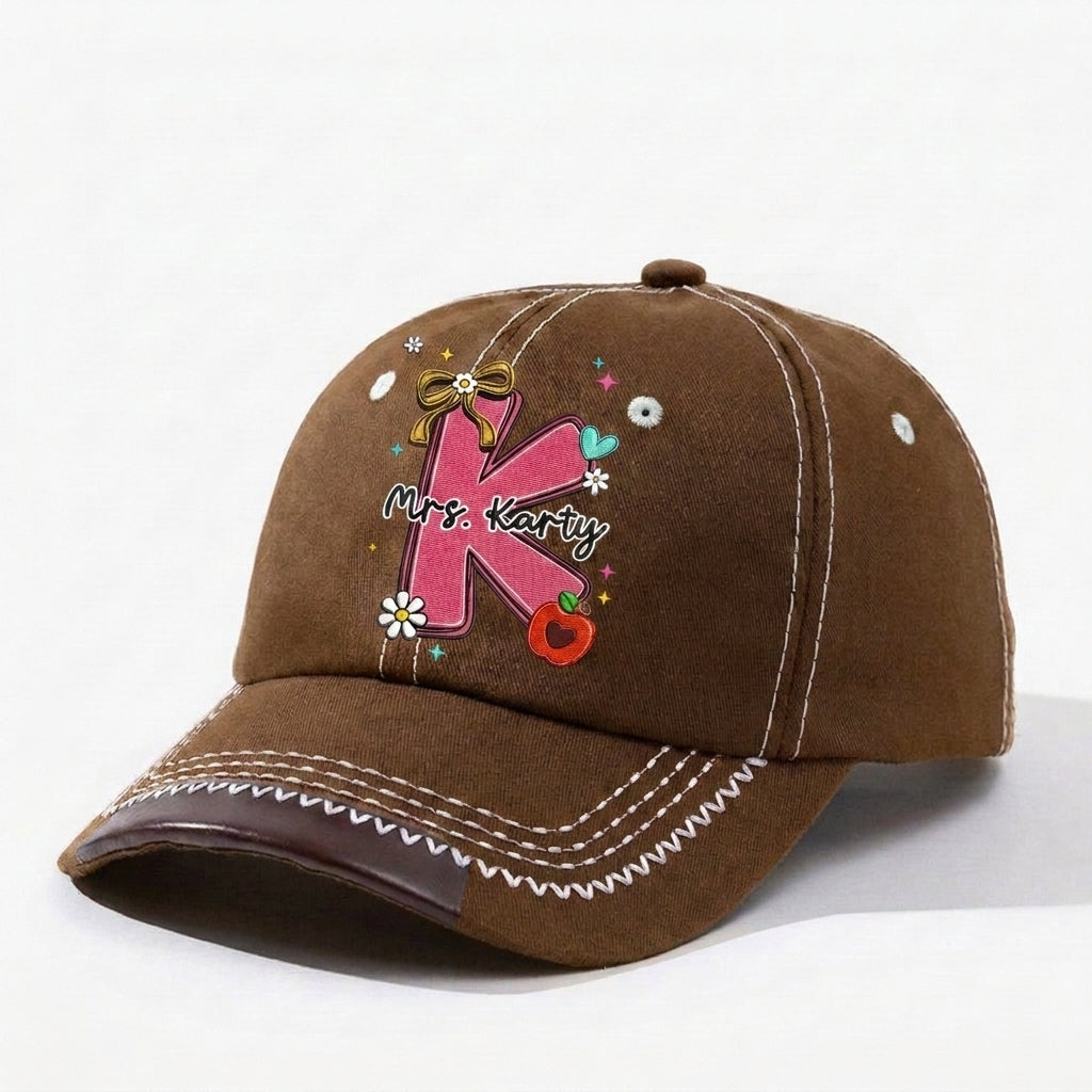 Teacher Name Personalized Vintage Soft Baseball Cap