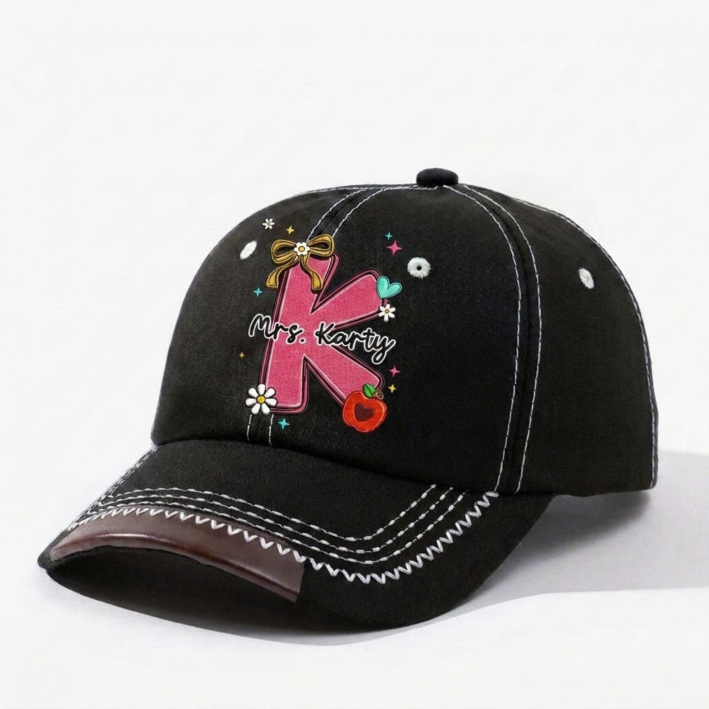Teacher Name Personalized Vintage Soft Baseball Cap