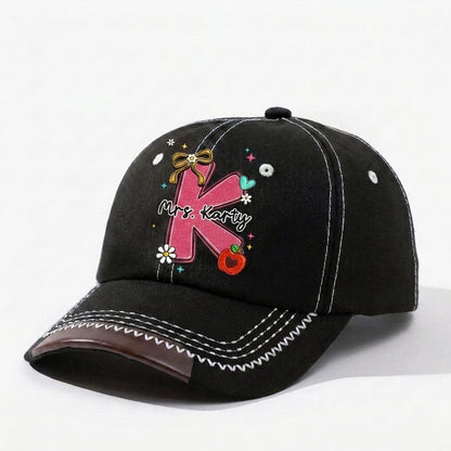 Teacher Name Personalized Vintage Soft Baseball Cap