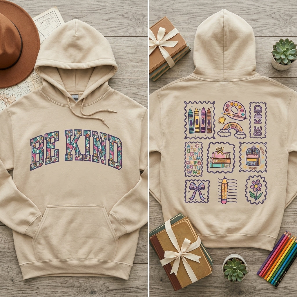 Be Kind Teacher Hoodie, Colorful Teacher Sweatshirt, Kindness Hoodie, Elementary Teacher Gift, School Staff Gift, Teacher Appreciation