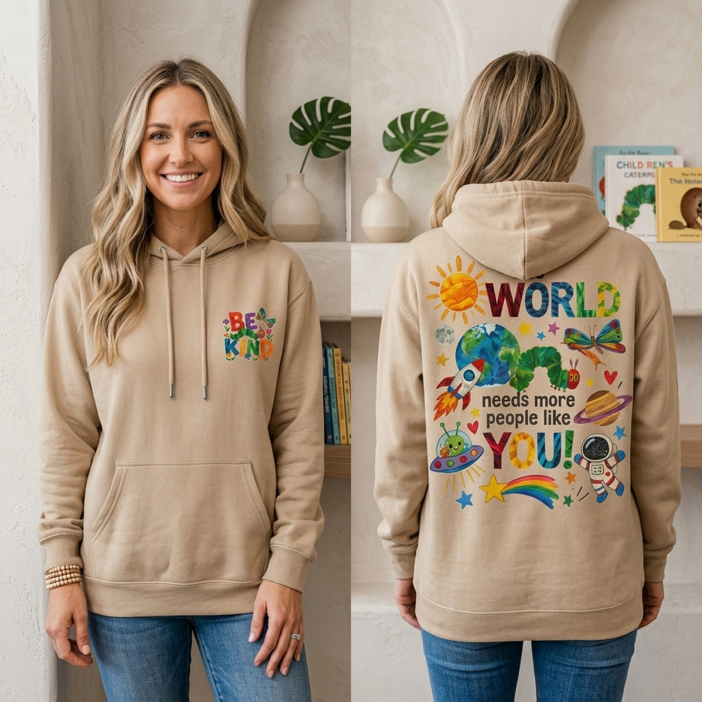 Be Kind Teacher Hoodie, The World Needs More People Like You, Teacher Appreciation Gift, Elementary Teacher Gift, Kindness Sweatshirt