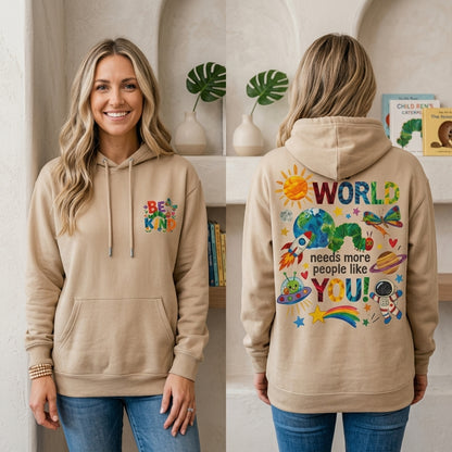 Be Kind Teacher Hoodie, The World Needs More People Like You, Teacher Appreciation Gift, Elementary Teacher Gift, Kindness Sweatshirt