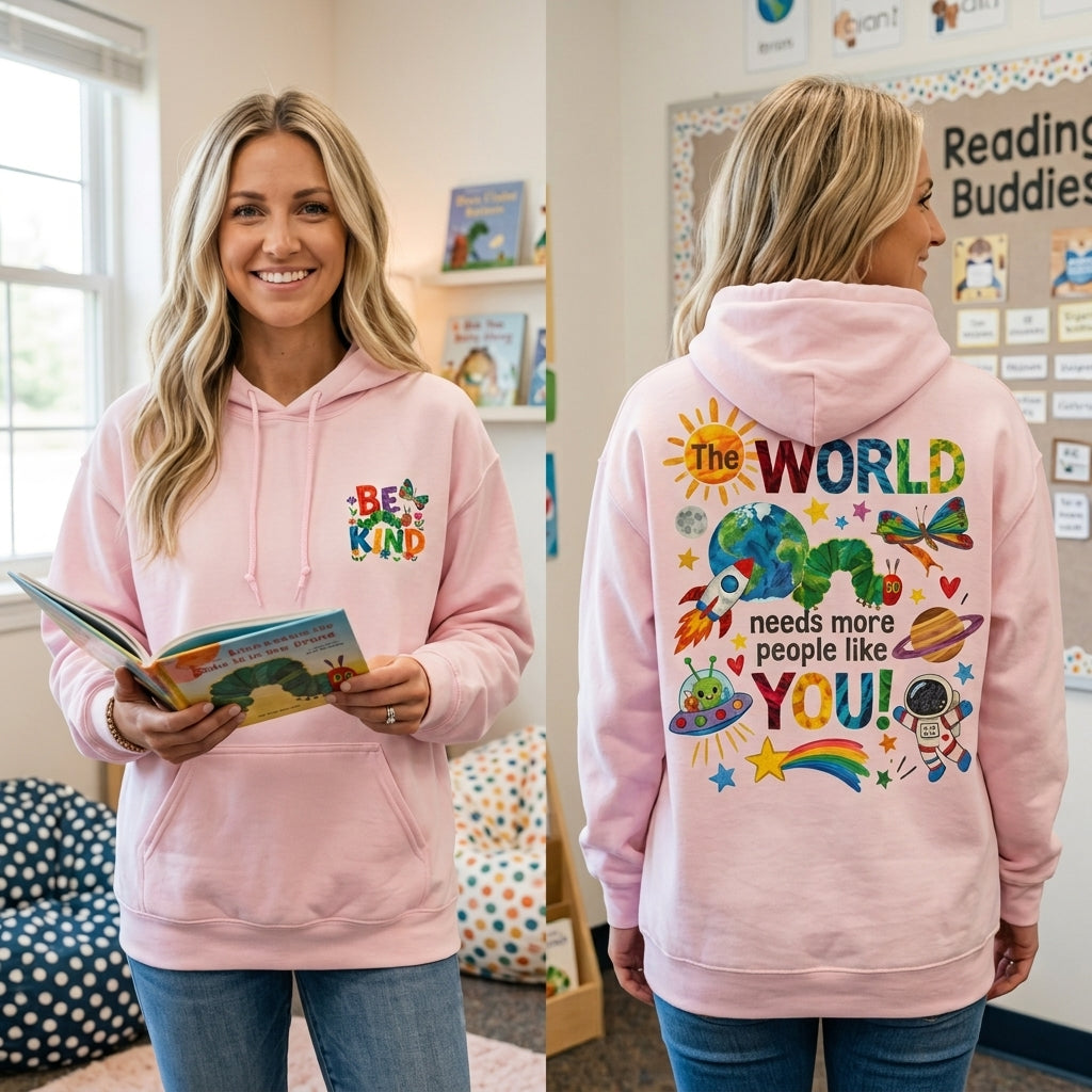 Be Kind Teacher Hoodie, The World Needs More People Like You, Teacher Appreciation Gift, Elementary Teacher Gift, Kindness Sweatshirt