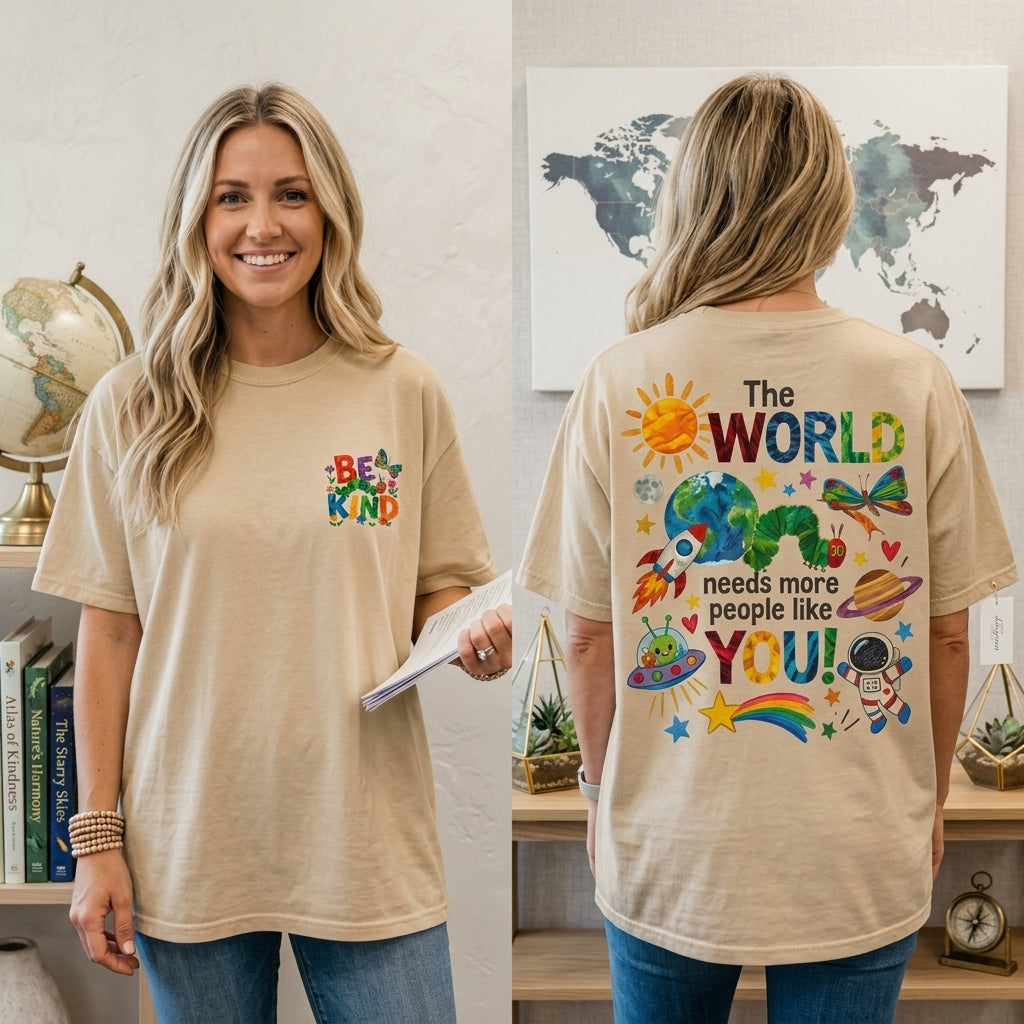 Be Kind Teacher T Shirt, The World Needs More People Like You, Teacher Appreciation Shirt, Elementary Teacher Gift, Kindness Tee