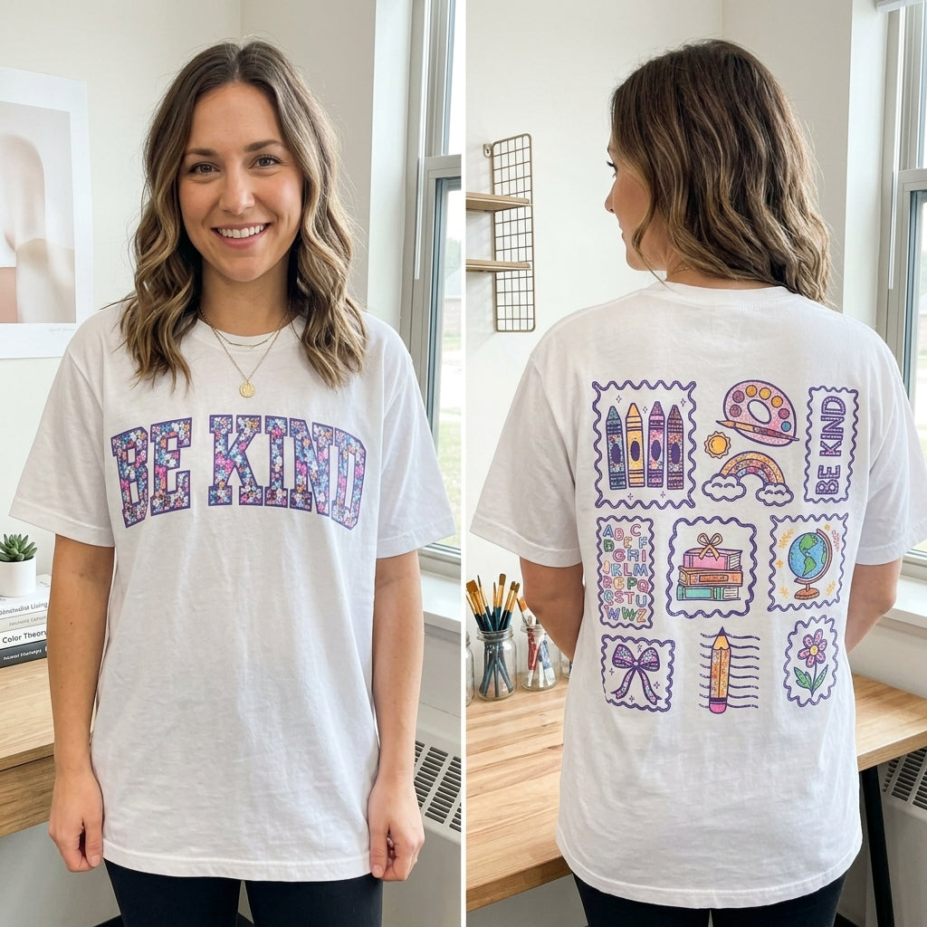 Be Kind Teacher Shirt, Colorful Teacher T Shirt, Elementary Teacher Gift, Kindness Shirt, School Staff Gift, Teacher Appreciation Tee