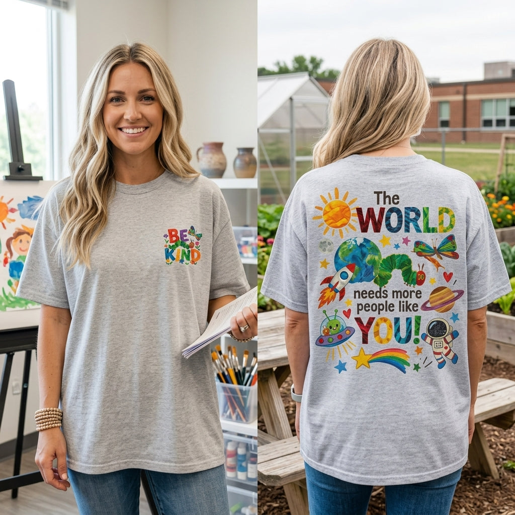 Be Kind Teacher T Shirt, The World Needs More People Like You, Teacher Appreciation Shirt, Elementary Teacher Gift, Kindness Tee
