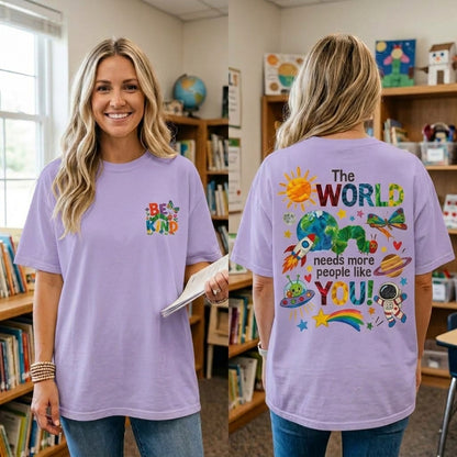 Be Kind Teacher T Shirt, The World Needs More People Like You, Teacher Appreciation Shirt, Elementary Teacher Gift, Kindness Tee