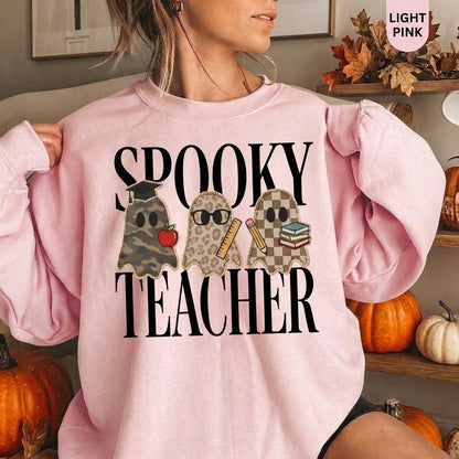 Spooky Teacher Sweatshirt, Halloween Teacher Shirt, Ghost Teacher Sweatshirt, Fall Teacher Gift, Cute Halloween Shirt, Teacher Crewneck
