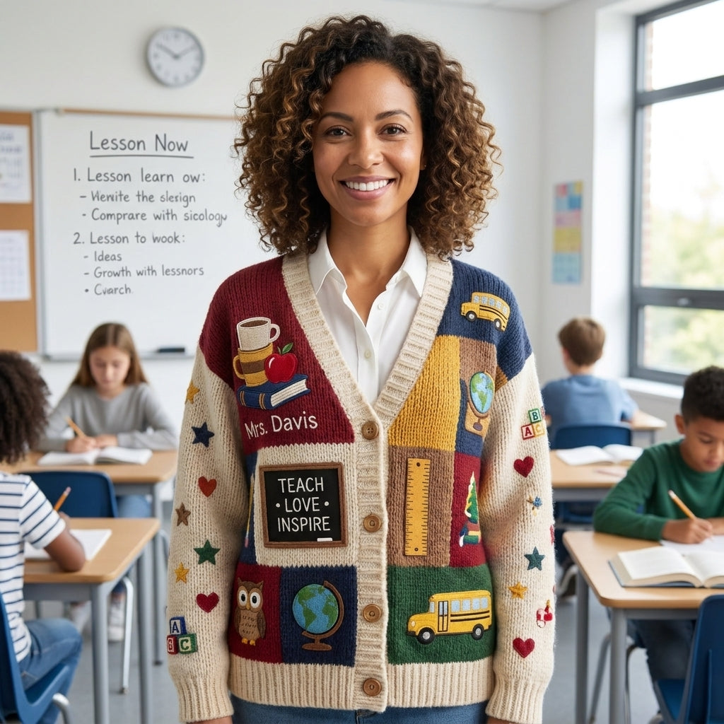 Classroom Essentials Teacher Personalized Cardigan