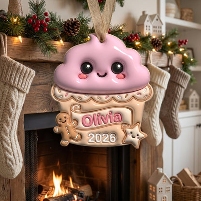 Squishy Cupcake Christmas Ornament Personalized 3D Relief Acrylic Ornament Custom Name Baking Gift Christmas Tree Decor 2026