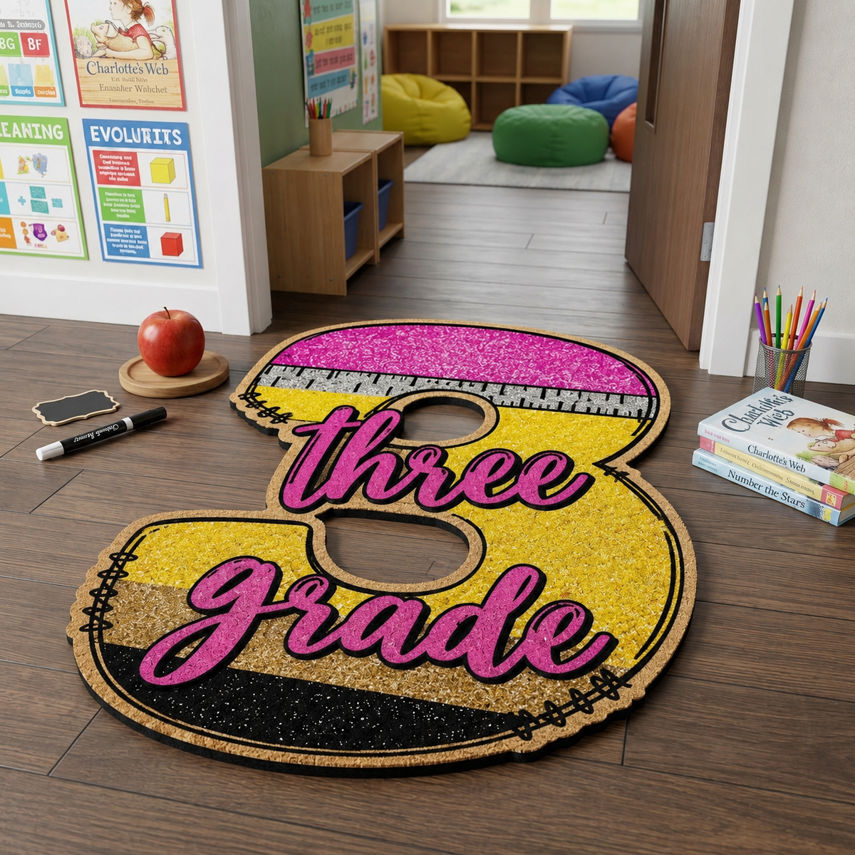 Pencil Class Personalized Doormat