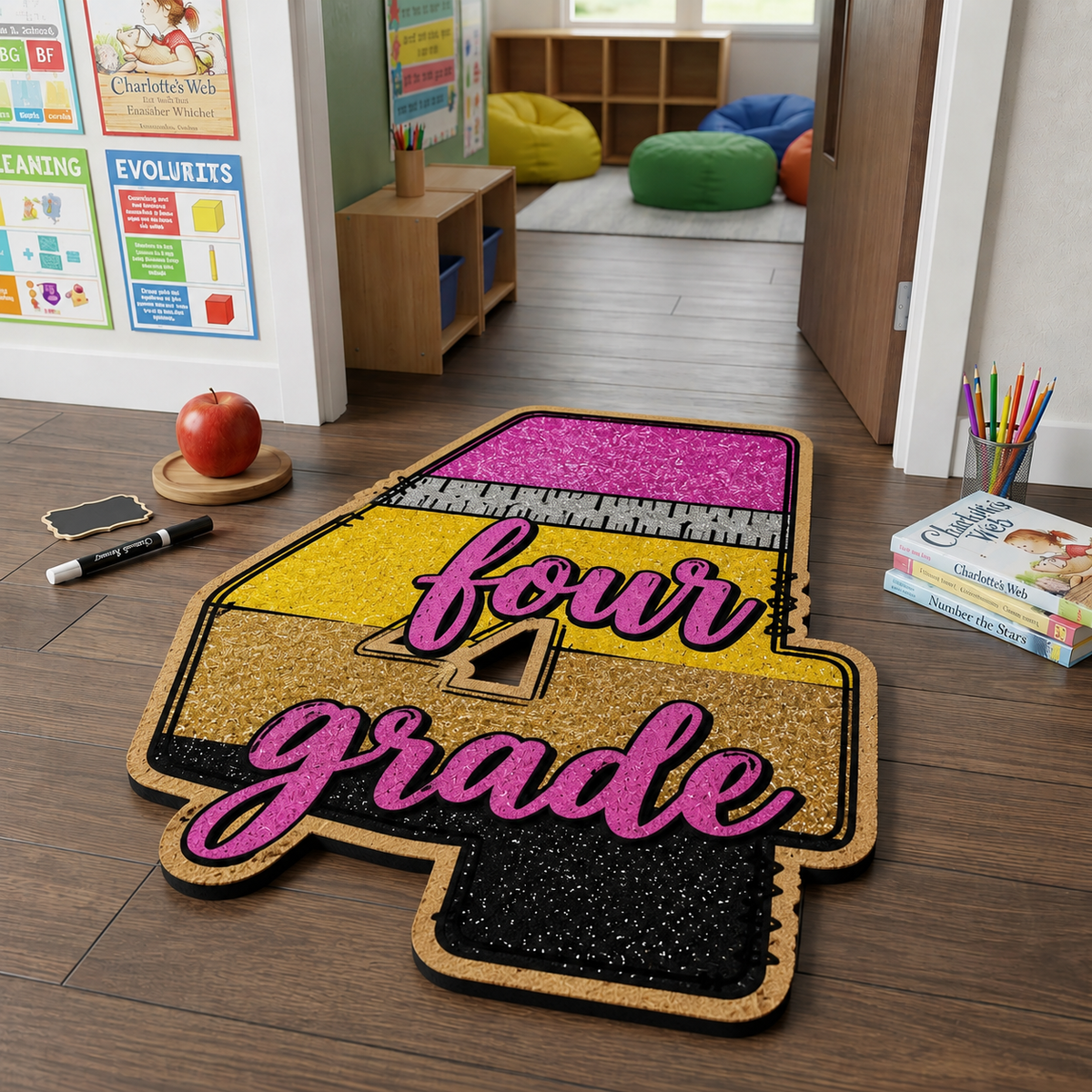 Pencil Class Personalized Doormat