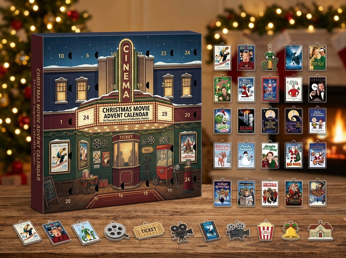 Christmas Movie Advent Calendar, 24 Days of Holiday Movie Magic, Movie Lover Gift