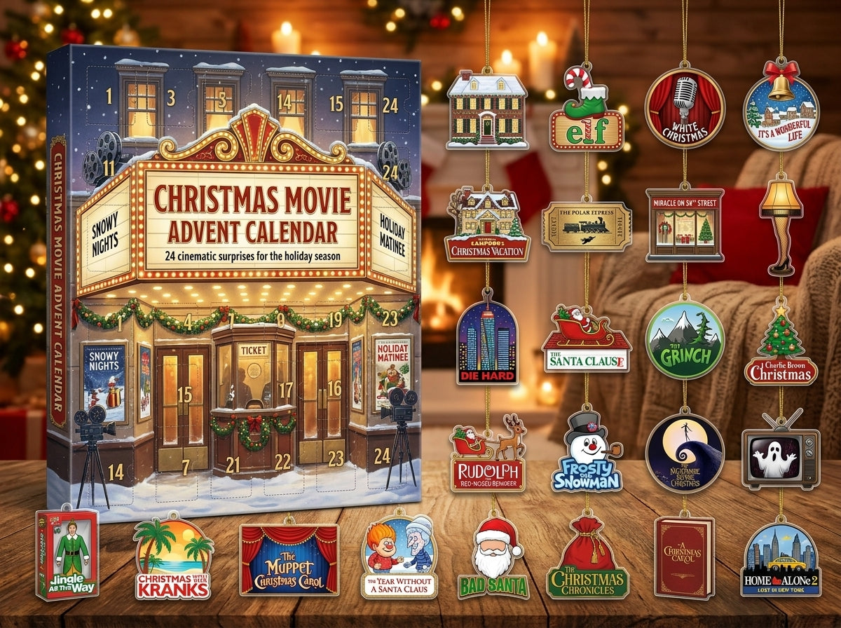 Christmas Movie Advent Calendar, 24 Days of Holiday Movie Magic, Movie Lover Gift