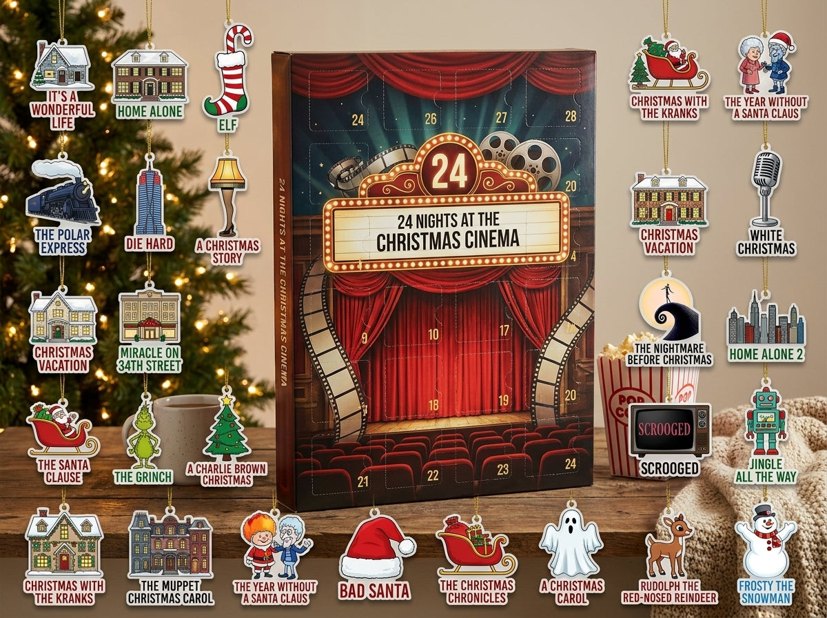 Christmas Movie Advent Calendar, 24 Days of Holiday Movie Magic, Movie Lover Gift