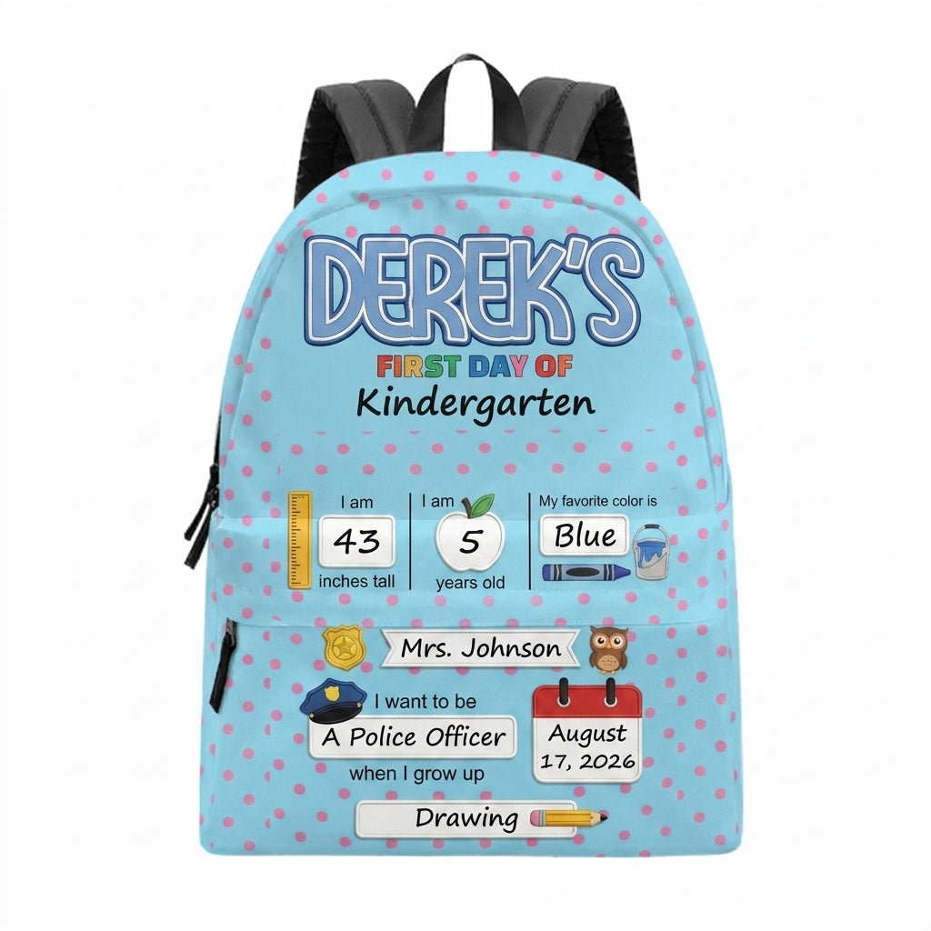 Back to School Blue Personalized  Backpack