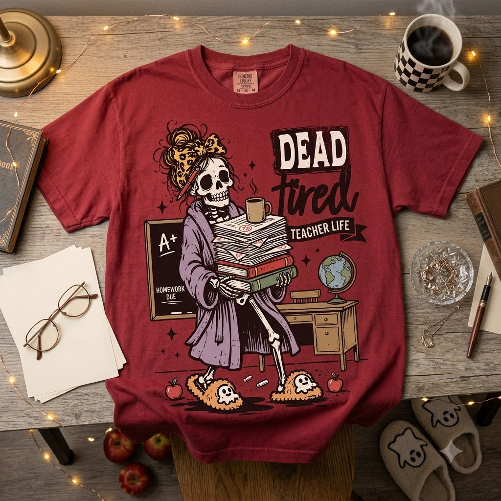 T-shirt d'enseignant personnalisé pour Halloween, motif crayon gribouillage, t-shirt de rentrée scolaire