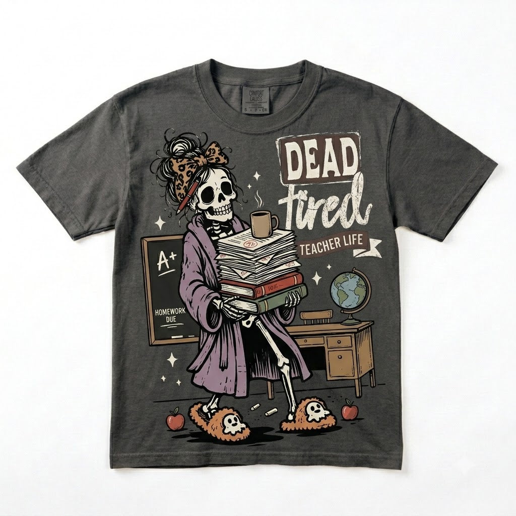 T-shirt d'enseignant personnalisé pour Halloween, motif crayon gribouillage, t-shirt de rentrée scolaire