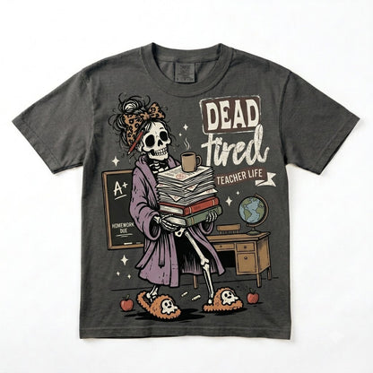 T-shirt d'enseignant personnalisé pour Halloween, motif crayon gribouillage, t-shirt de rentrée scolaire