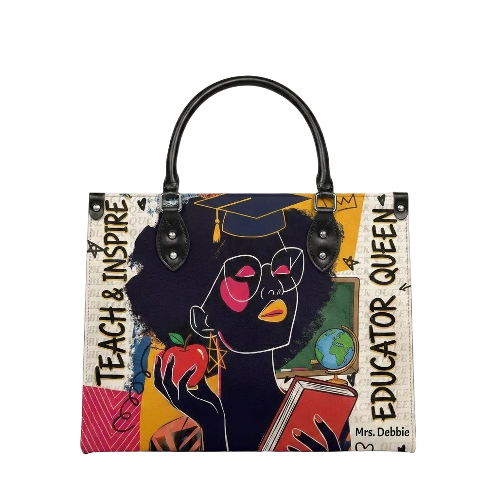 Educator Queen Personalized Leather Bag + FREE Matching Leather Wallet