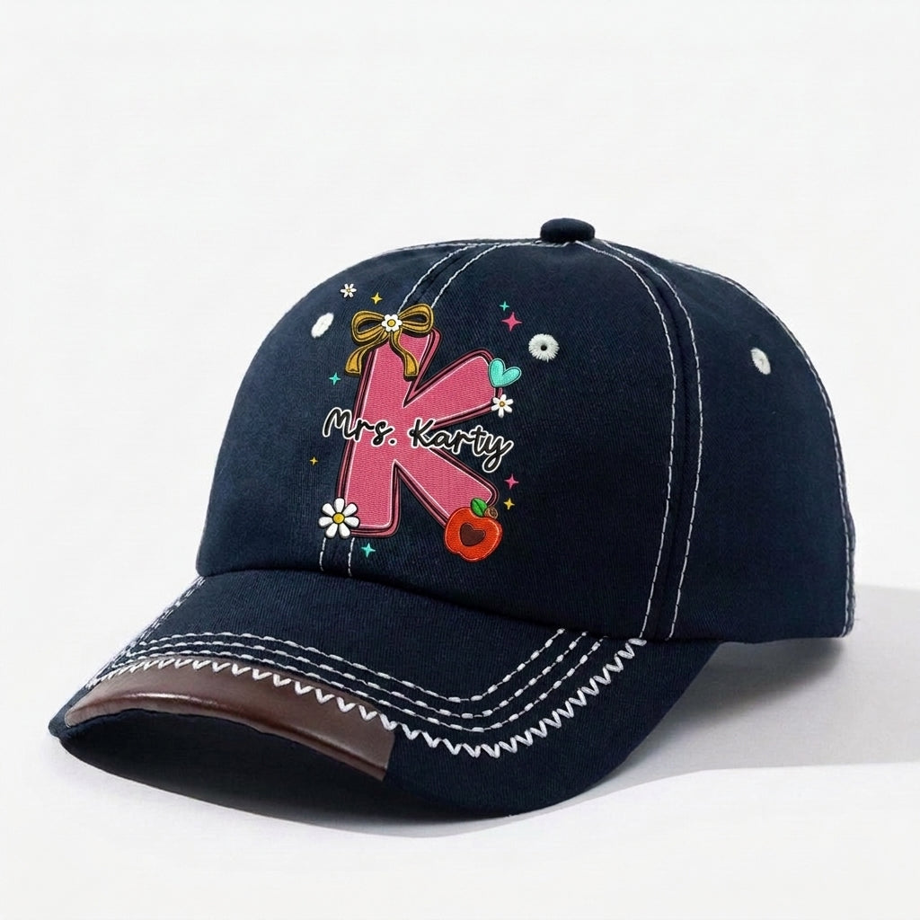Teacher Name Personalized Vintage Soft Baseball Cap