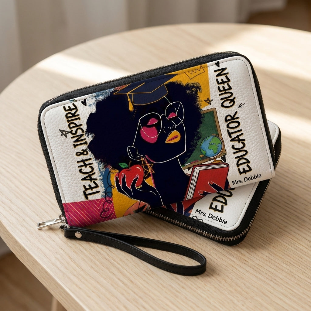 Educator Queen Personalized Leather Bag + FREE Matching Leather Wallet