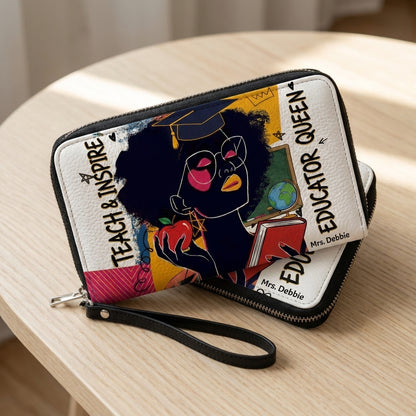 Educator Queen Personalized Leather Bag + FREE Matching Leather Wallet
