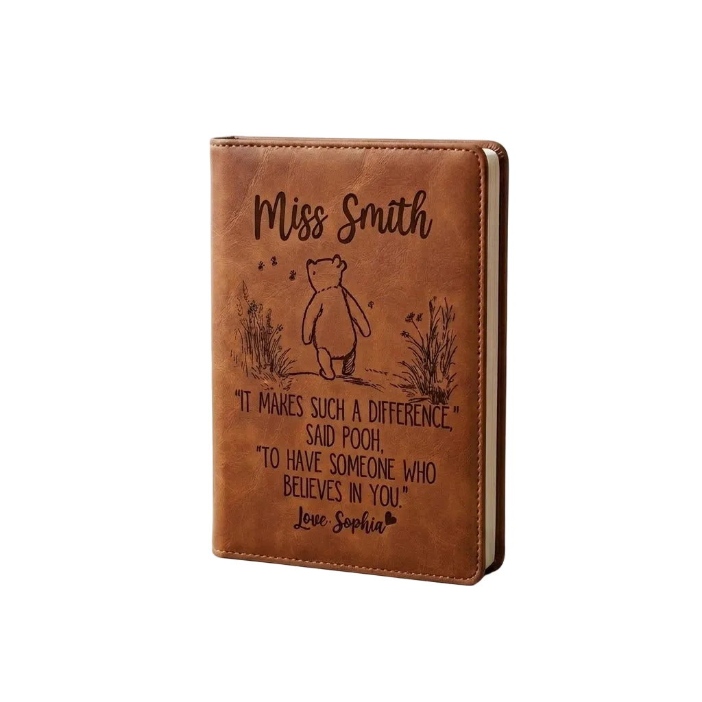 It Makes Such A Different Personalized Leather Cover Notebook