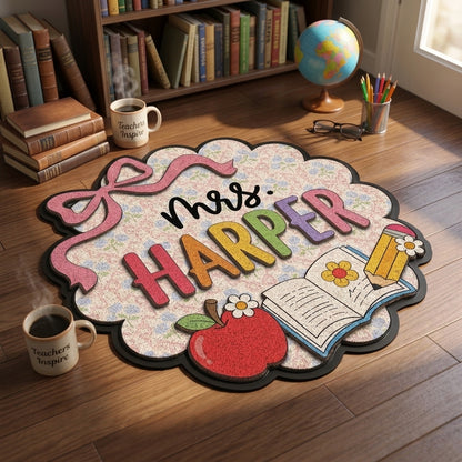 Ribbon Apple Personalized Doormat
