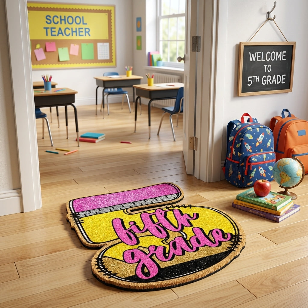 Pencil Class Personalized Doormat
