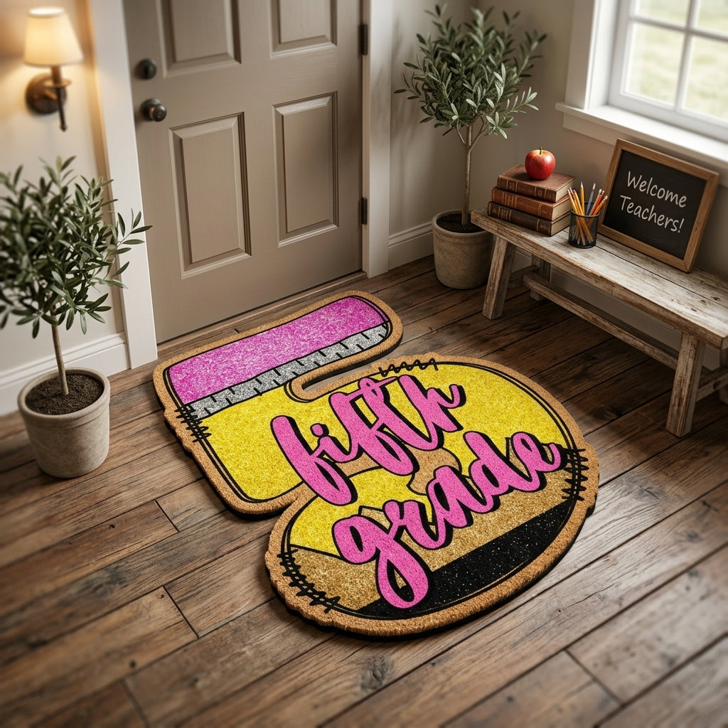 Pencil Class Personalized Doormat