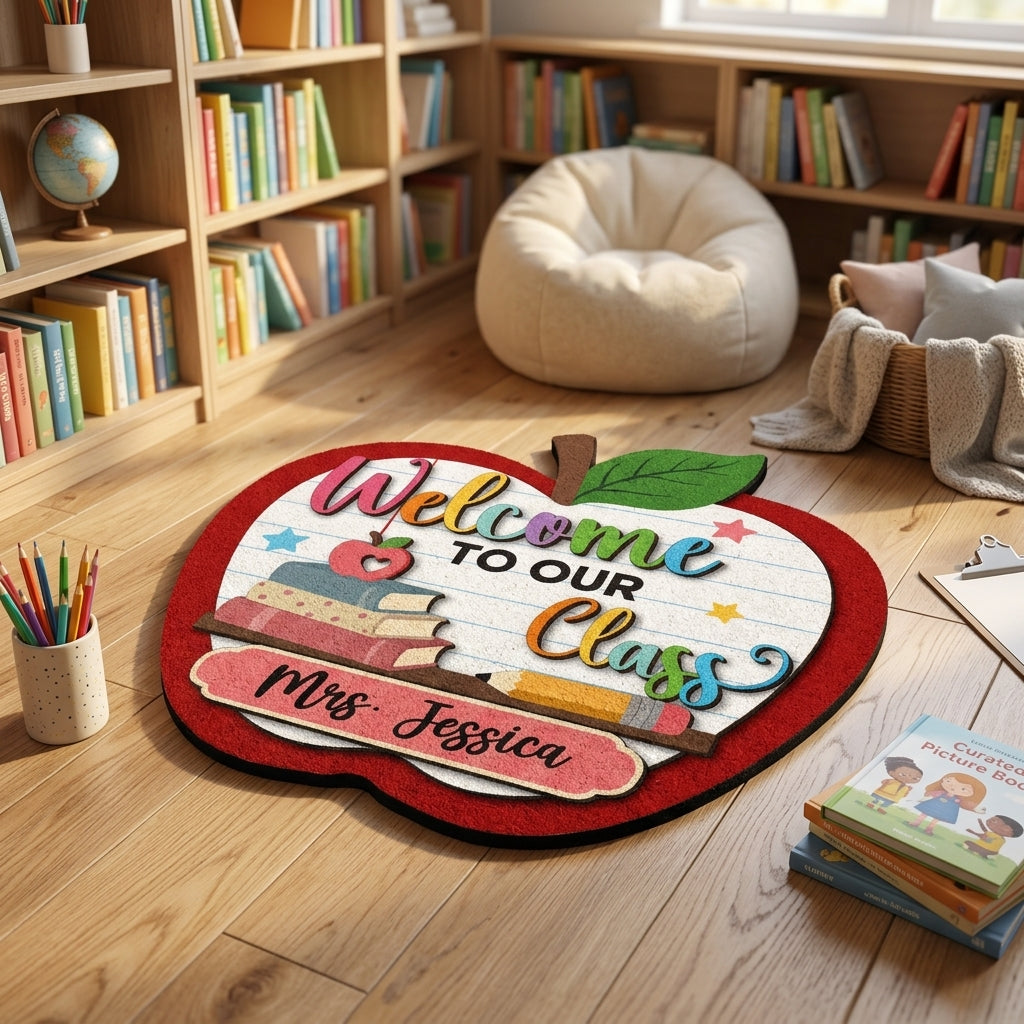 Teacher Apple Personalized Doormat