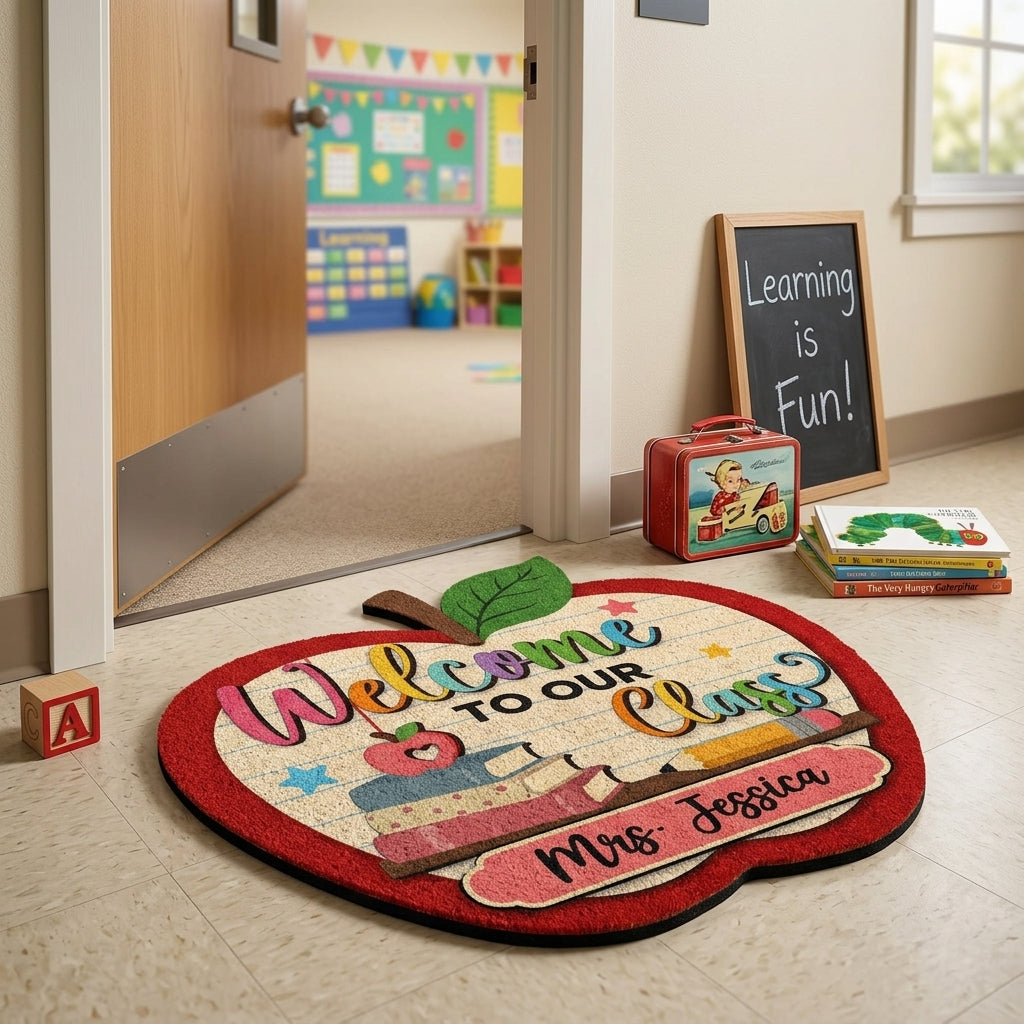 Teacher Apple Personalized Doormat