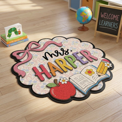 Ribbon Apple Personalized Doormat