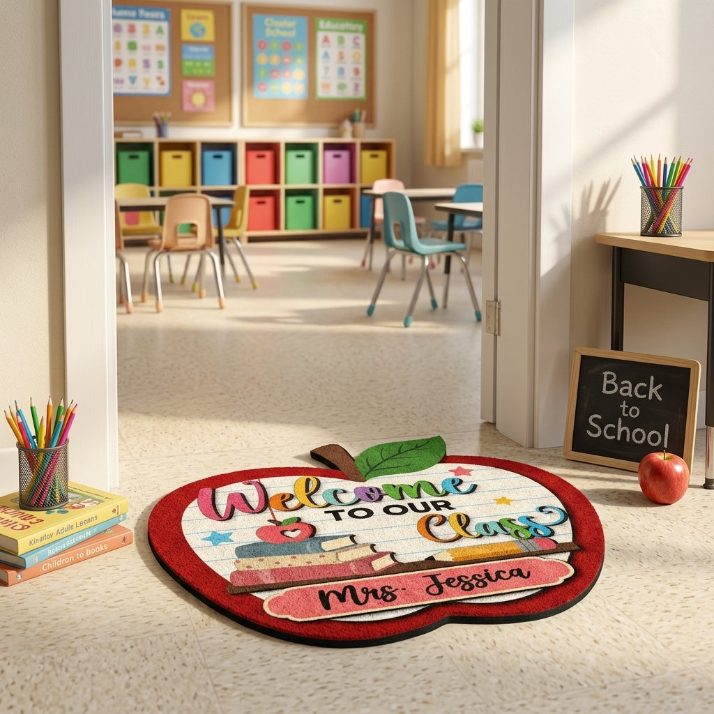 Teacher Apple Personalized Doormat