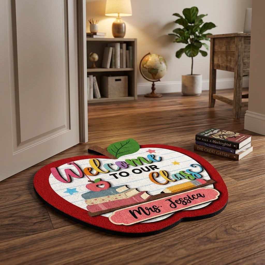 Teacher Apple Personalized Doormat
