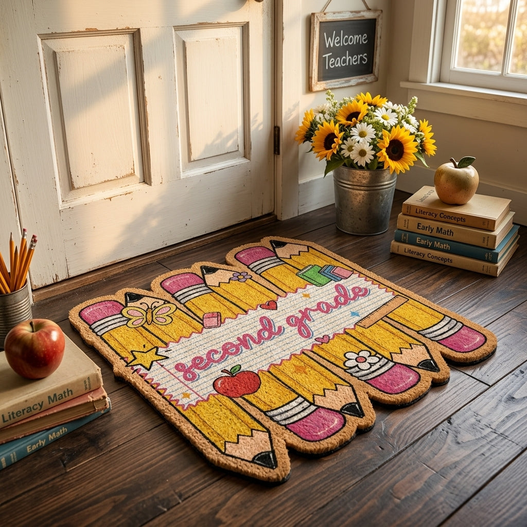 Pencil Shape v2 Personalized Doormat