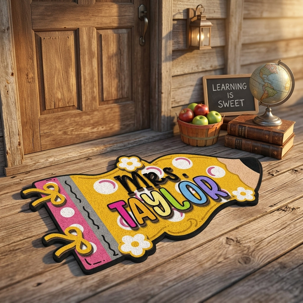 Pencil Shape Personalized Doormat