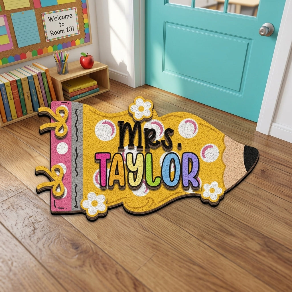 Pencil Shape Personalized Doormat
