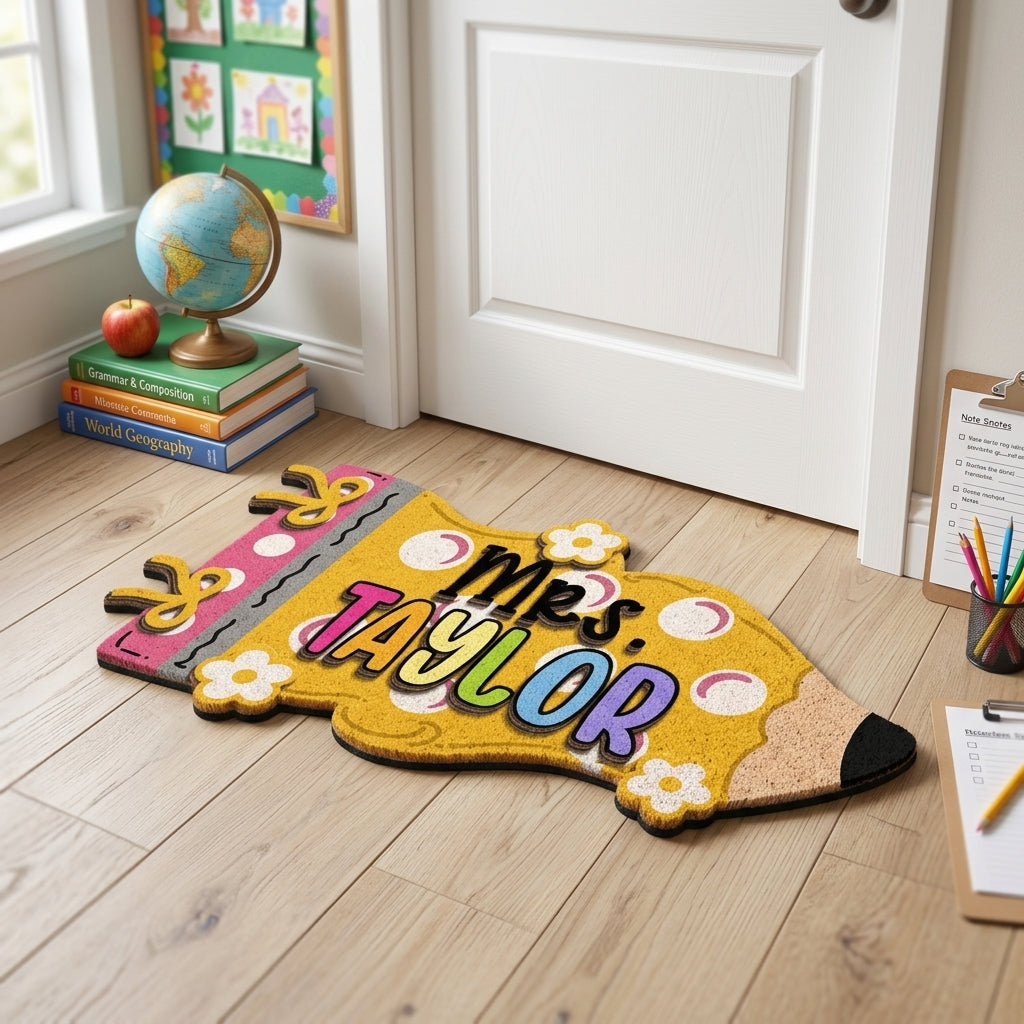 Pencil Shape Personalized Doormat