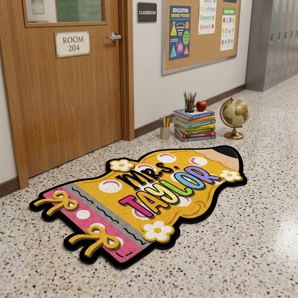 Pencil Shape Personalized Doormat