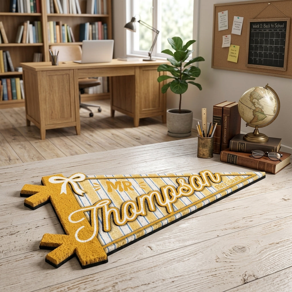 Personalized Teacher Pennant Doormat