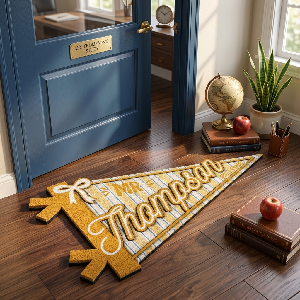 Personalized Teacher Pennant Doormat