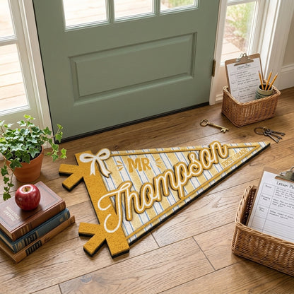 Personalized Teacher Pennant Doormat