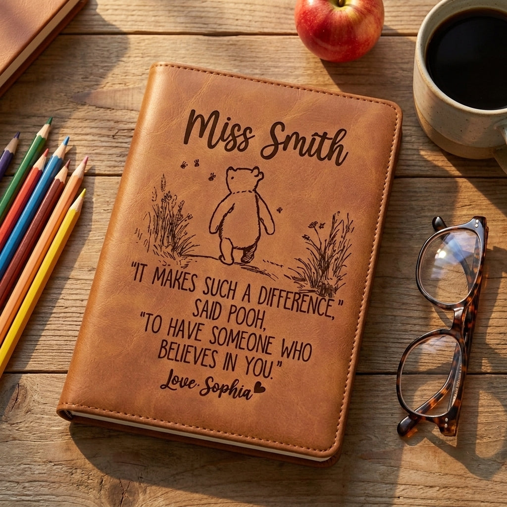 It Makes Such A Different Personalized Leather Cover Notebook