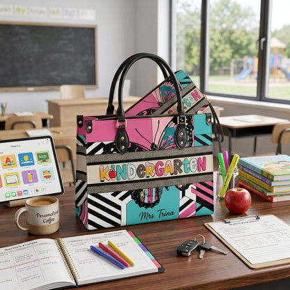Modern Butterfly Personalized Leather Bag + Free Matching Leather Wallet