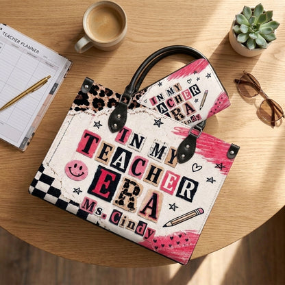 In My Teacher Era Personalized Leather Bag + Free Matching Leather Wallet